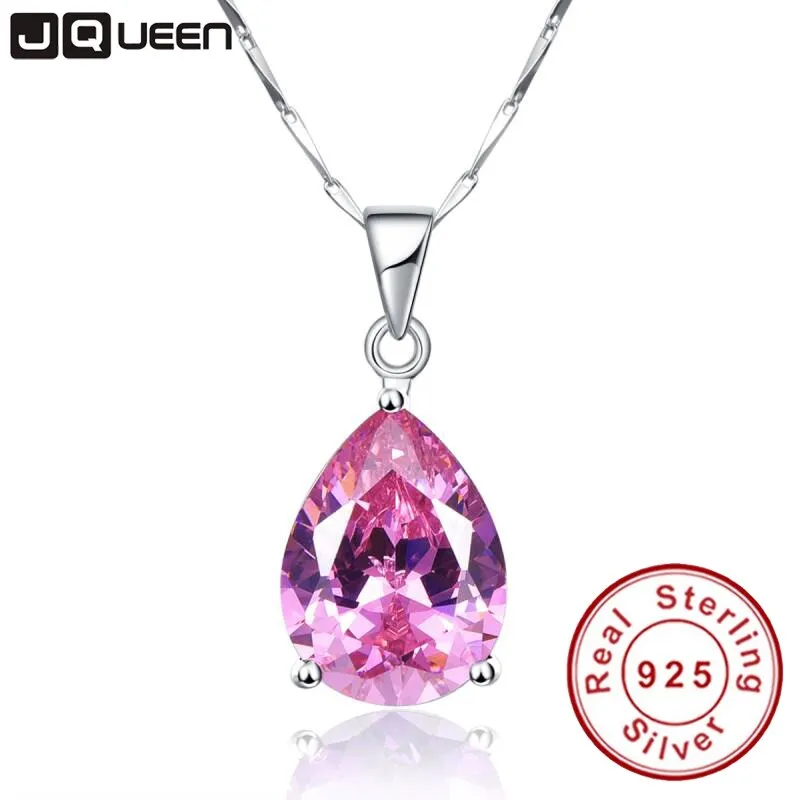 JQUEEN  Sterling Silver & Pink Topaz Necklace and Earring Jewelry Set