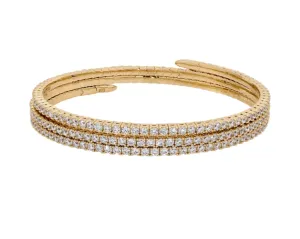 Kelly Waters Gold Plated CZ Triple Strand Wraparound Bracelet (SI6061)