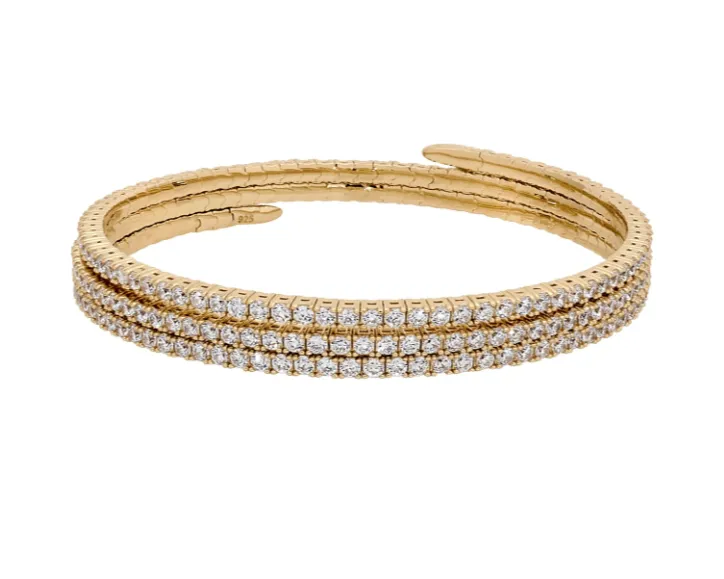 Kelly Waters Gold Plated CZ Triple Strand Wraparound Bracelet (SI6061)