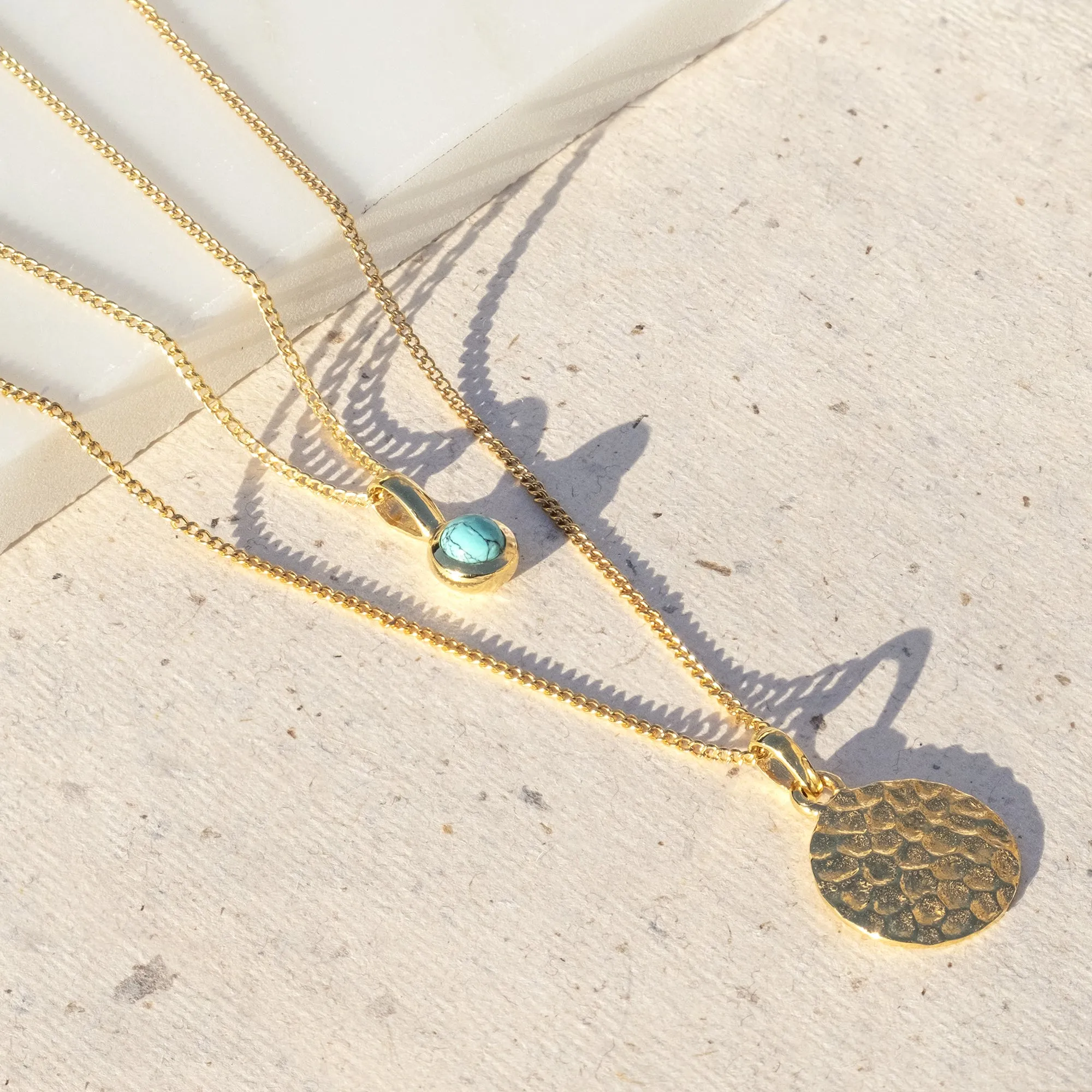 Lakshmi Hammered Disc Necklace - Gold