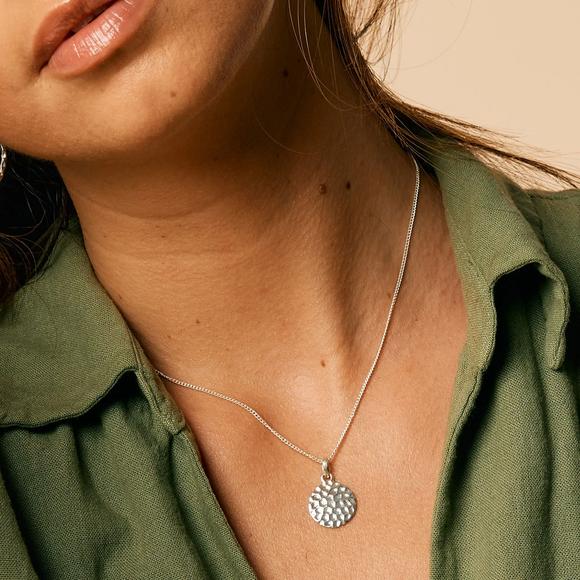 Lakshmi Hammered Disc Necklace
