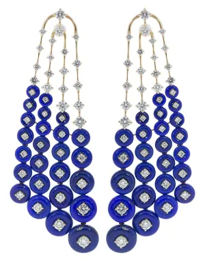 Lapis Lazuli Comet Earrings