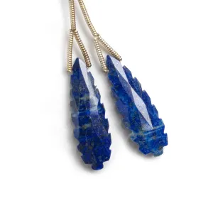 Lapis Lazuli Faceted Pear Focal Beads 2 Pieces