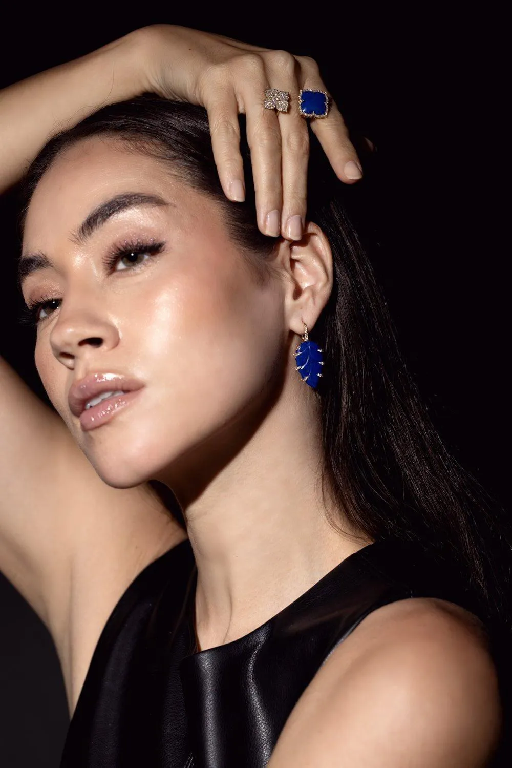 Lapis Leaf Earrings