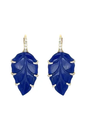 Lapis Leaf Earrings