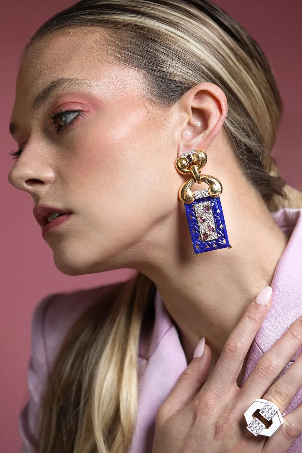Lapis Screen Earrings