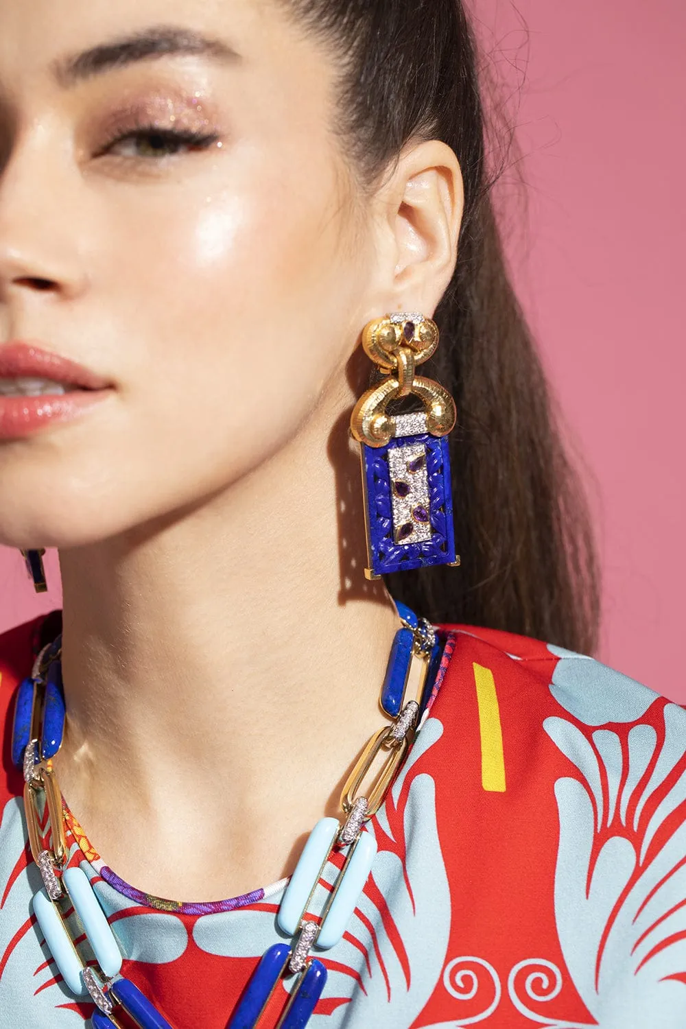 Lapis Screen Earrings