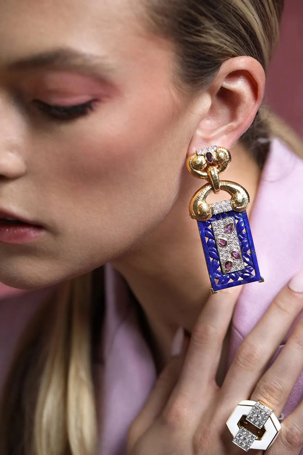 Lapis Screen Earrings