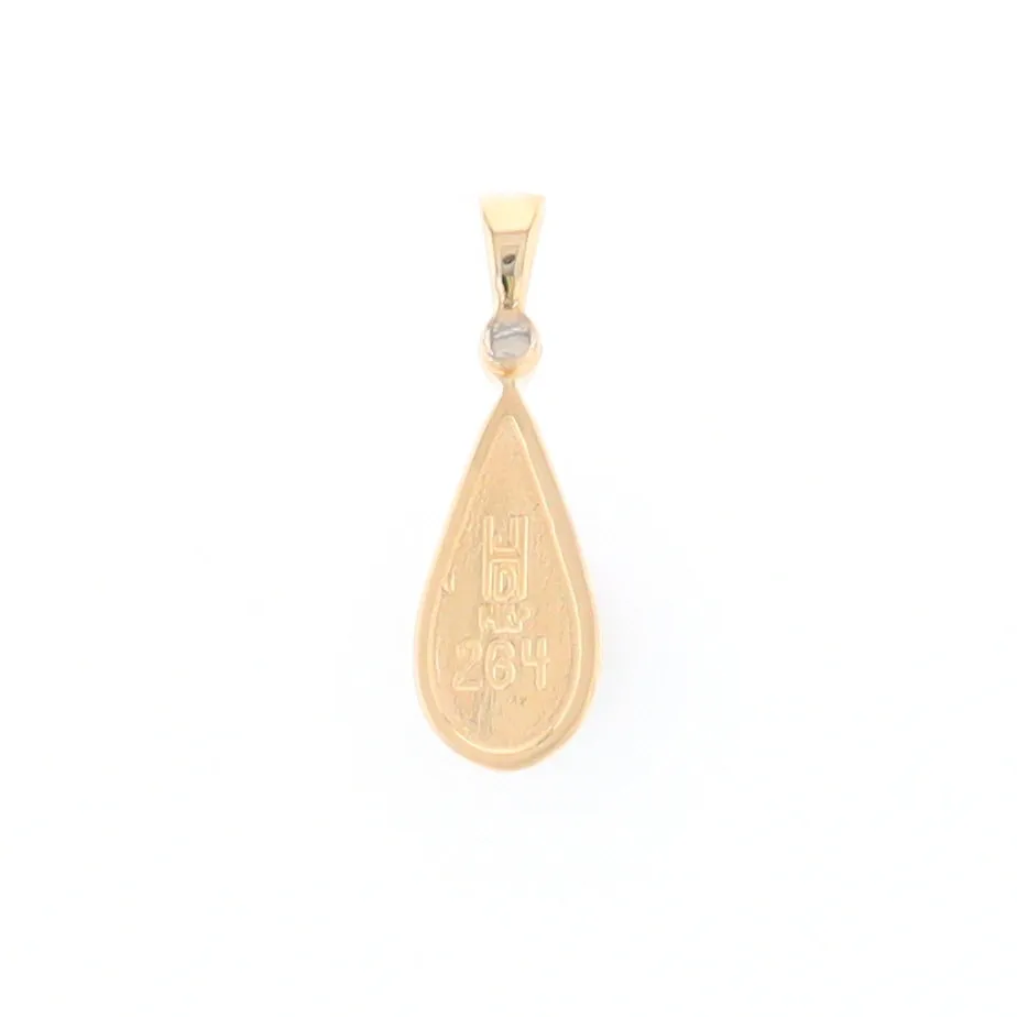 Lapis Tear Drop Inlaid .02Ct Diamond Pendant