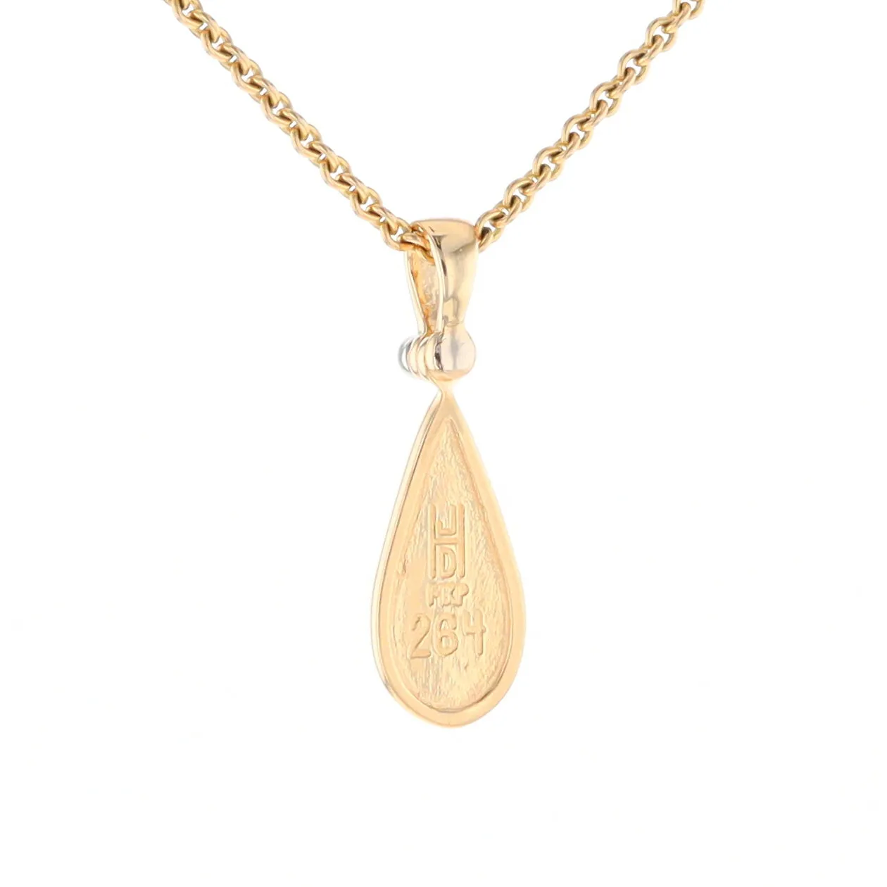 Lapis Tear Drop Inlaid .02Ct Diamond Pendant