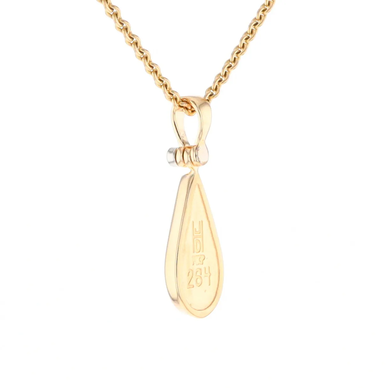 Lapis Tear Drop Inlaid .02Ct Diamond Pendant