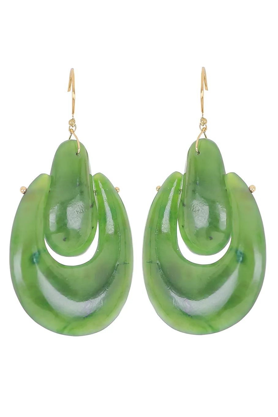 Large O'Keeffe Jade Earrings