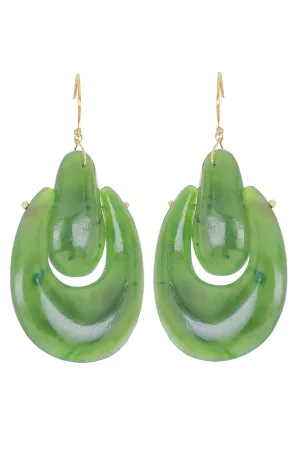 Large O'Keeffe Jade Earrings