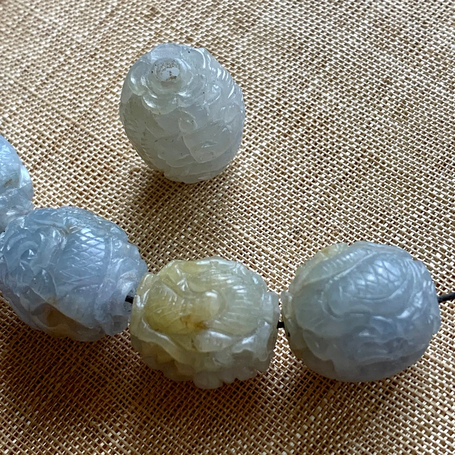 Lavender Jade Carved Bead