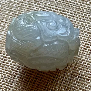 Lavender Jade Carved Bead
