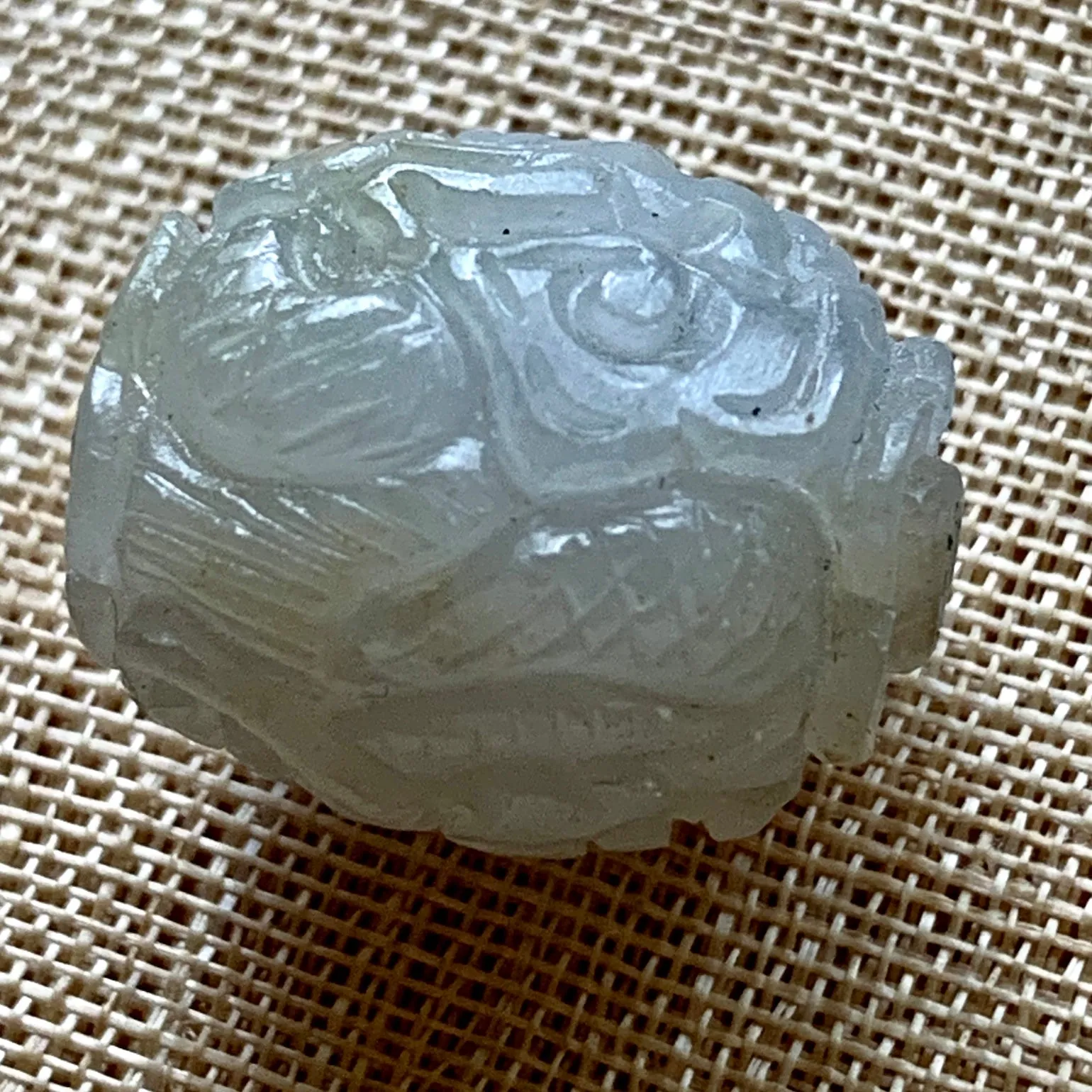 Lavender Jade Carved Bead