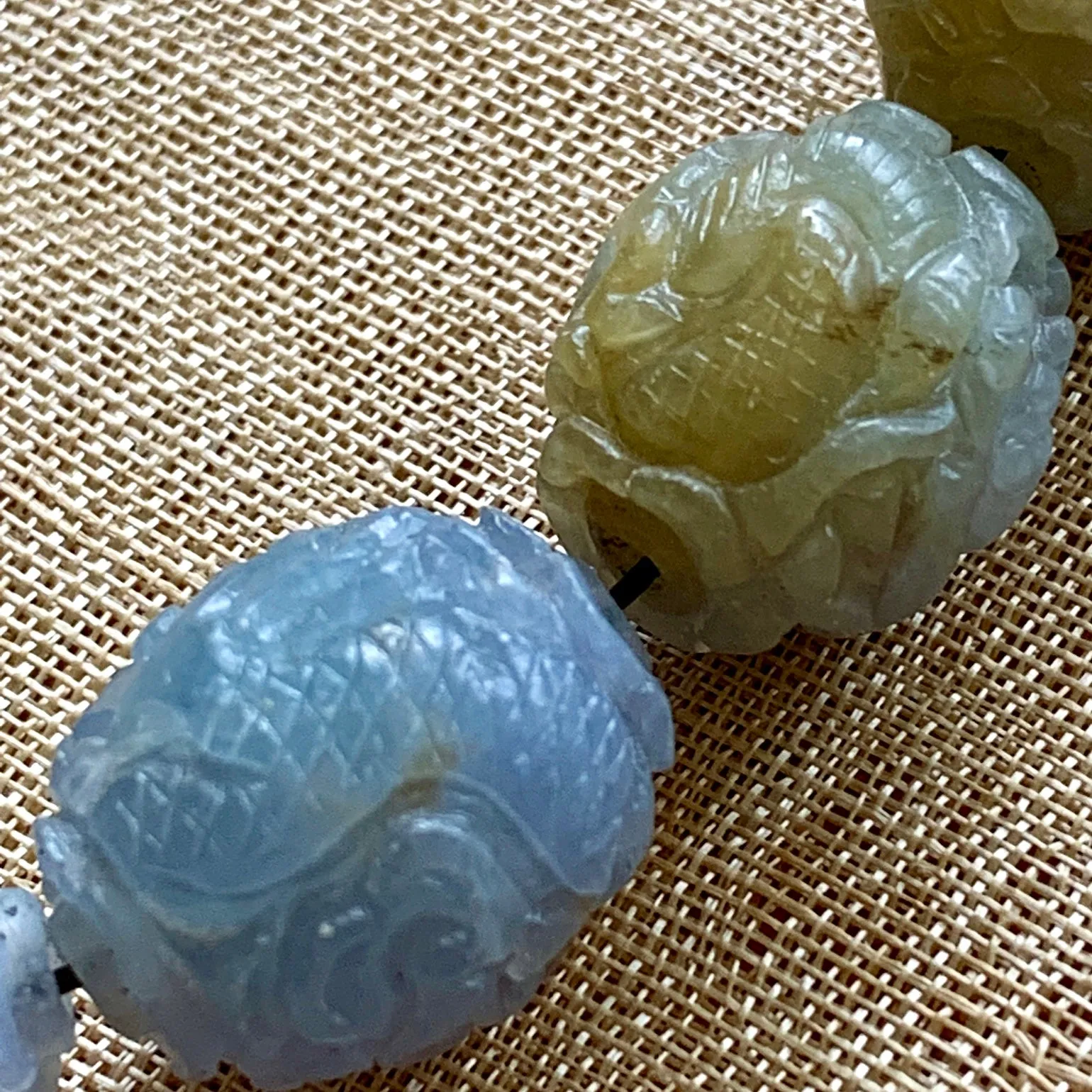 Lavender Jade Carved Bead