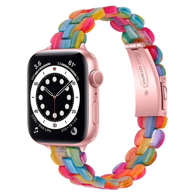 Light Slim women Resin women band strap fits Apple watch Series 8 7 6