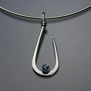 London Blue Topaz Pendant Necklace PEN030LTZ Sterling Silver or 14K Gold by John Tzelepis Jewelry