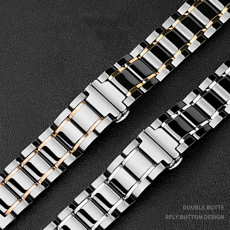 Luxury high-end shiny black Ceramic Strap band Apple Watch Series 7 6