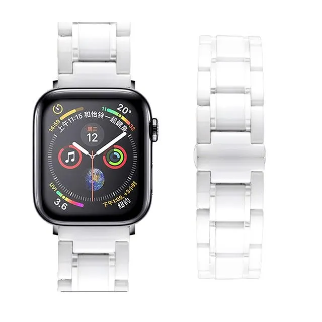 Luxury high-end shiny black Ceramic Strap band Apple Watch Series 7 6
