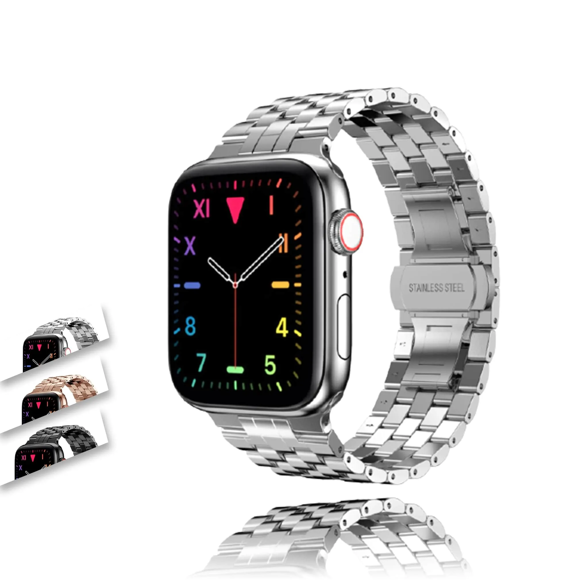 Luxury Metal Strap for Apple Watch Band Series 7 Premium Steel 41/45mm