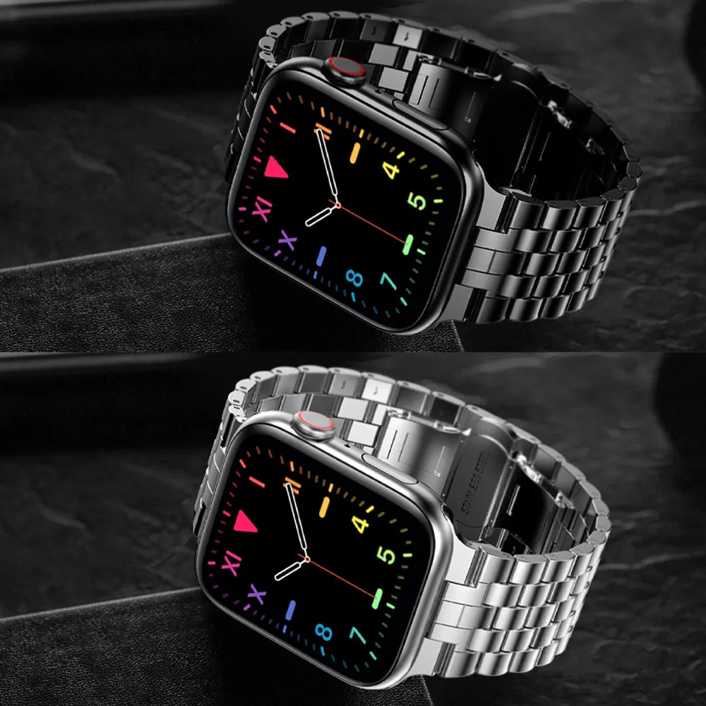Luxury Metal Strap for Apple Watch Band Series 7 Premium Steel 41/45mm