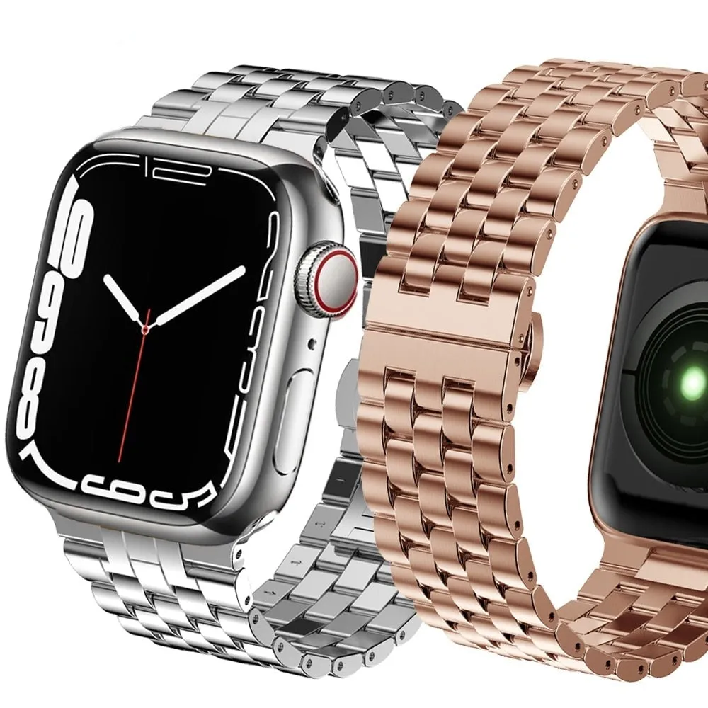 Luxury Metal Strap for Apple Watch Band Series 7 Premium Steel 41/45mm