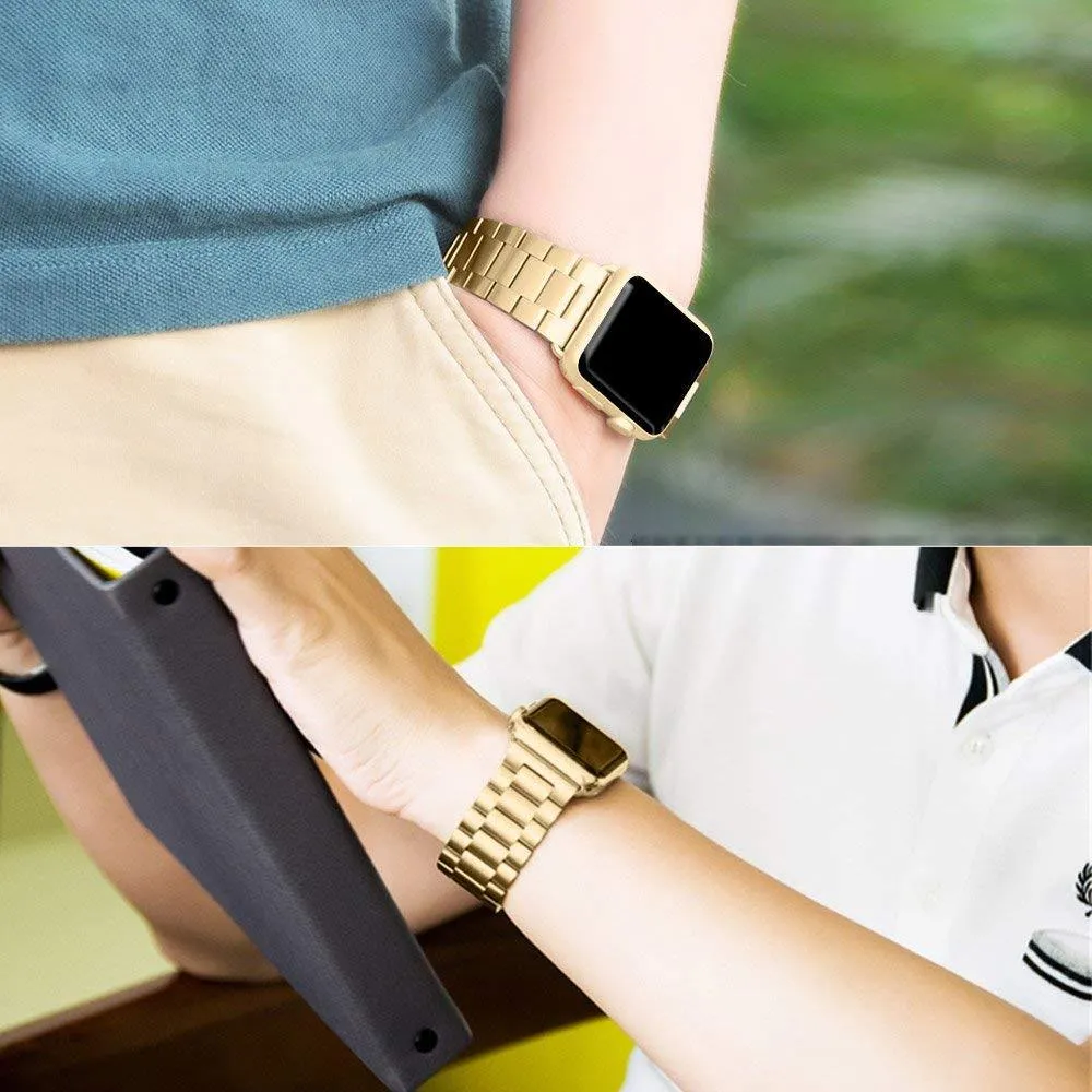 Luxury Premium Steel Strap Case For Apple Series 7 6 5 Metal Bracelet