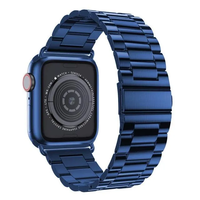 Luxury Premium Steel Strap Case For Apple Series 7 6 5 Metal Bracelet