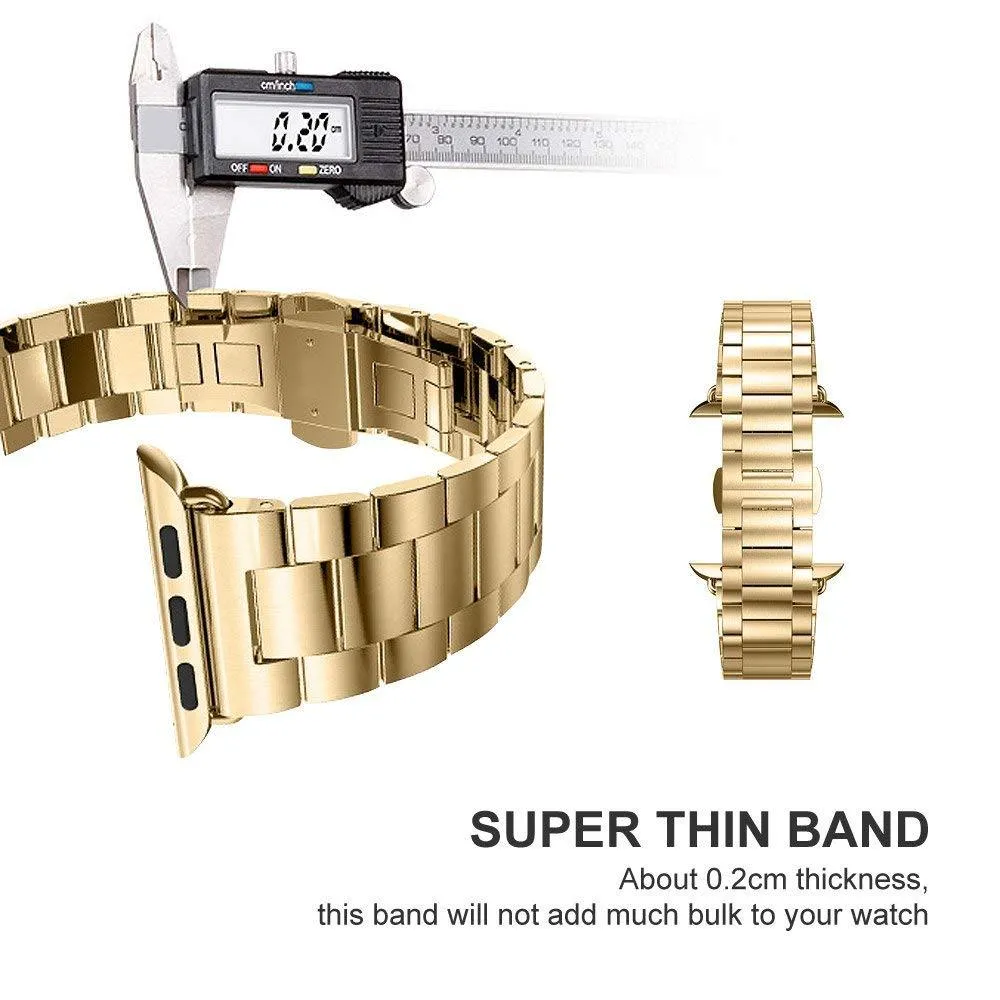 Luxury Premium Steel Strap Case For Apple Series 7 6 5 Metal Bracelet