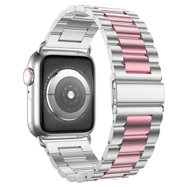 Luxury Premium Steel Strap Case For Apple Series 7 6 5 Metal Bracelet