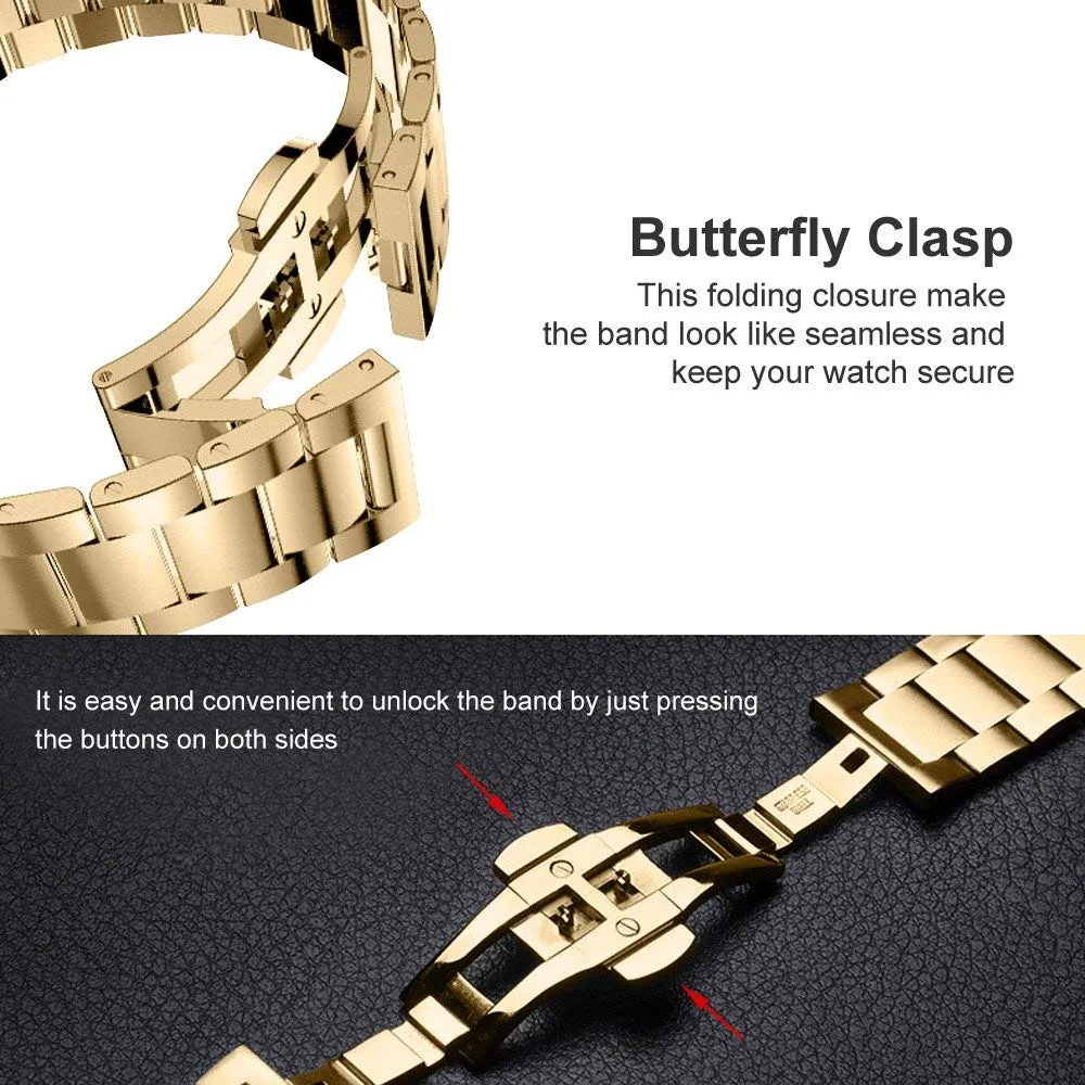 Luxury Premium Steel Strap Case For Apple Series 7 6 5 Metal Bracelet