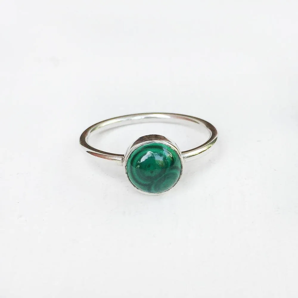 Malachite Stacking Silver Ring