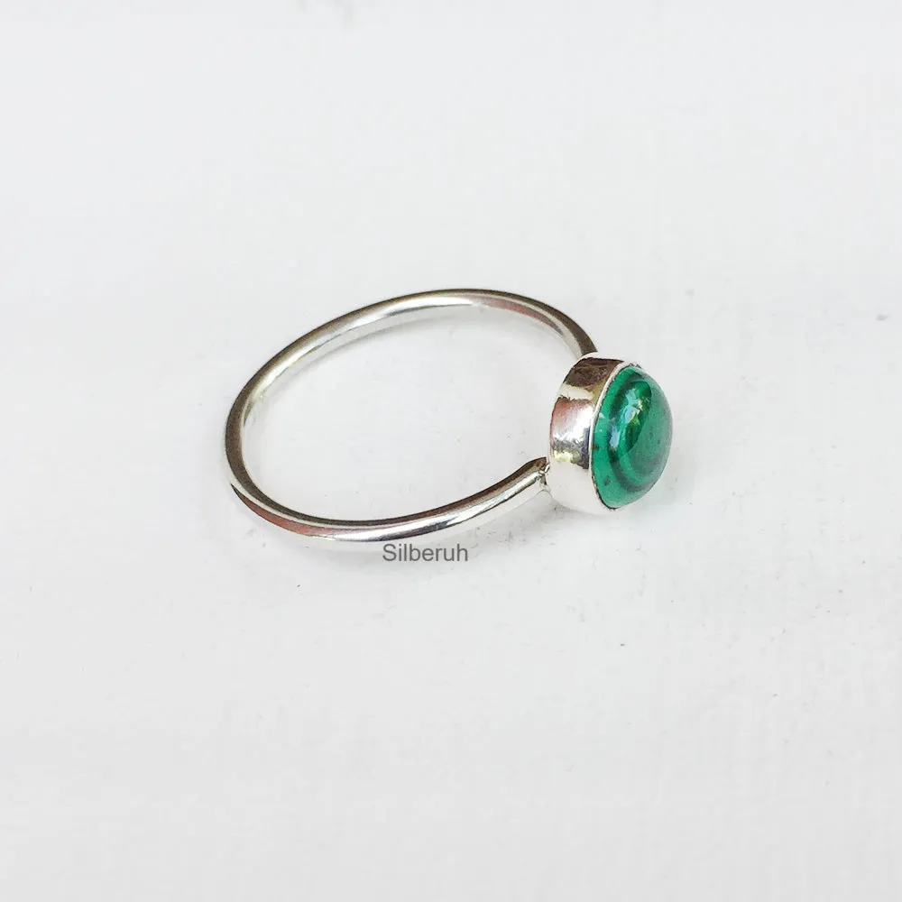 Malachite Stacking Silver Ring
