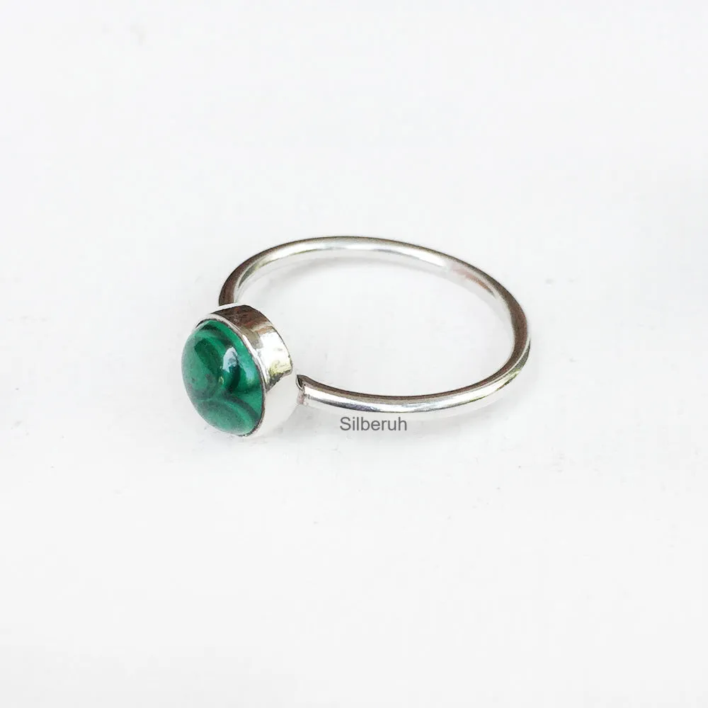 Malachite Stacking Silver Ring