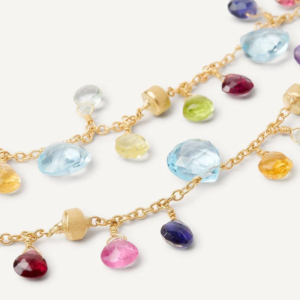 Marco Bicego Paradise 18k Gold Gemstone Bracelet Topaz Two Strand