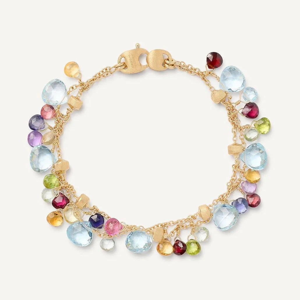 Marco Bicego Paradise 18k Gold Gemstone Bracelet Topaz Two Strand