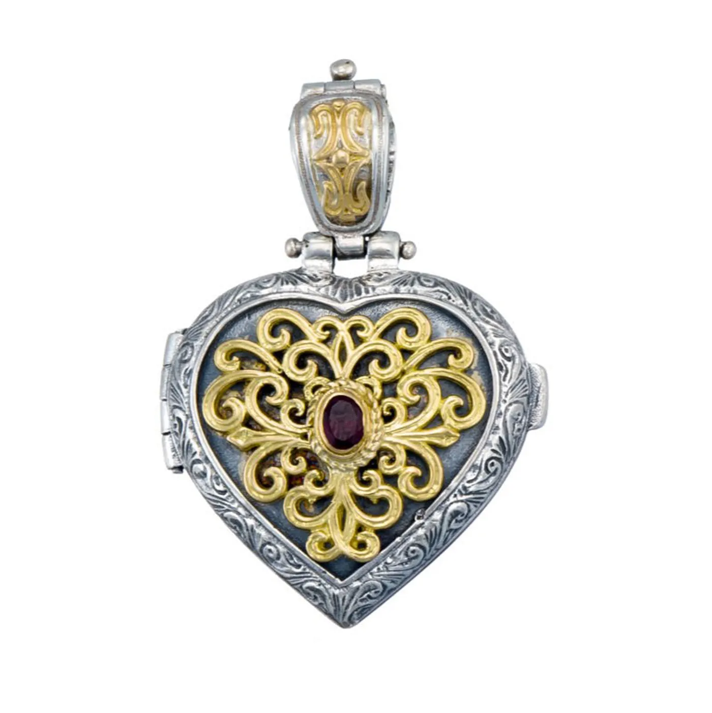 Mediterranean Heart Locket with Gemstone
