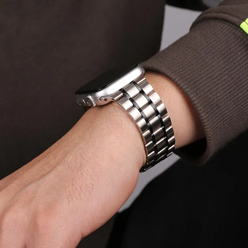 Mens Luxury designer Metal steel Strap, Apple Watch Band Series 8 7 6