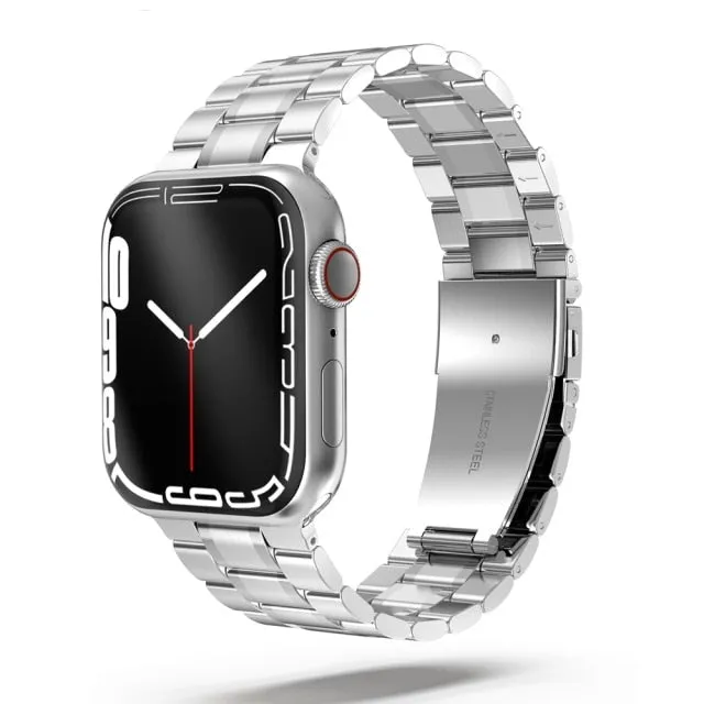 Mens Luxury designer Metal steel Strap, Apple Watch Band Series 8 7 6