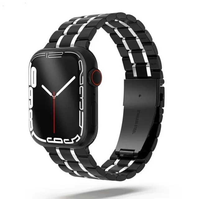 Mens Luxury designer Metal steel Strap, Apple Watch Band Series 8 7 6