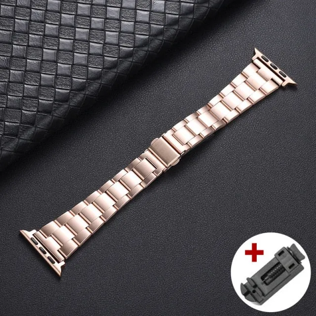 Metal Strap For Apple Watch Band Series 7 6 Luxury Slim Premium Steel