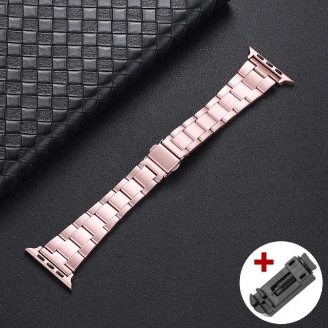 Metal Strap For Apple Watch Band Series 7 6 Luxury Slim Premium Steel