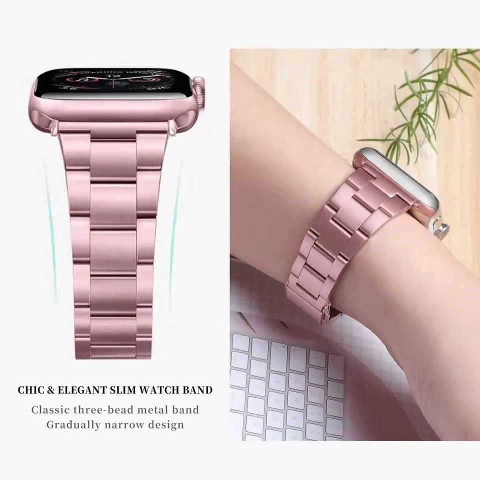 Metal Strap For Apple Watch Band Series 7 6 Luxury Slim Premium Steel
