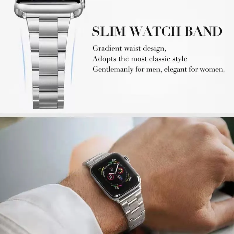 Metal Strap For Apple Watch Band Series 7 6 Luxury Slim Premium Steel