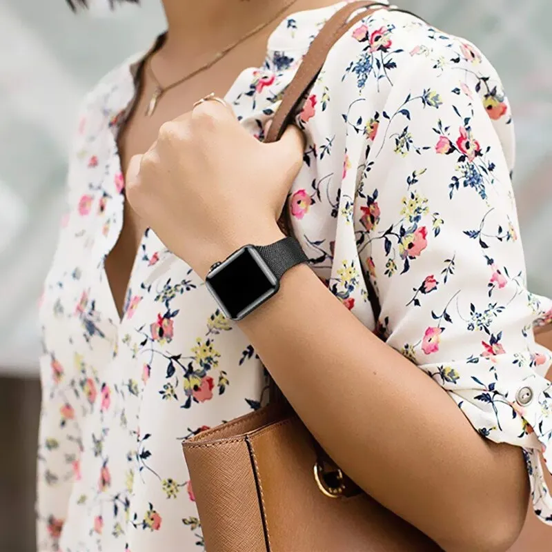 Milanese Strap For Apple Watch Band Series 7 6 5 4 Slim Metal Bracelet