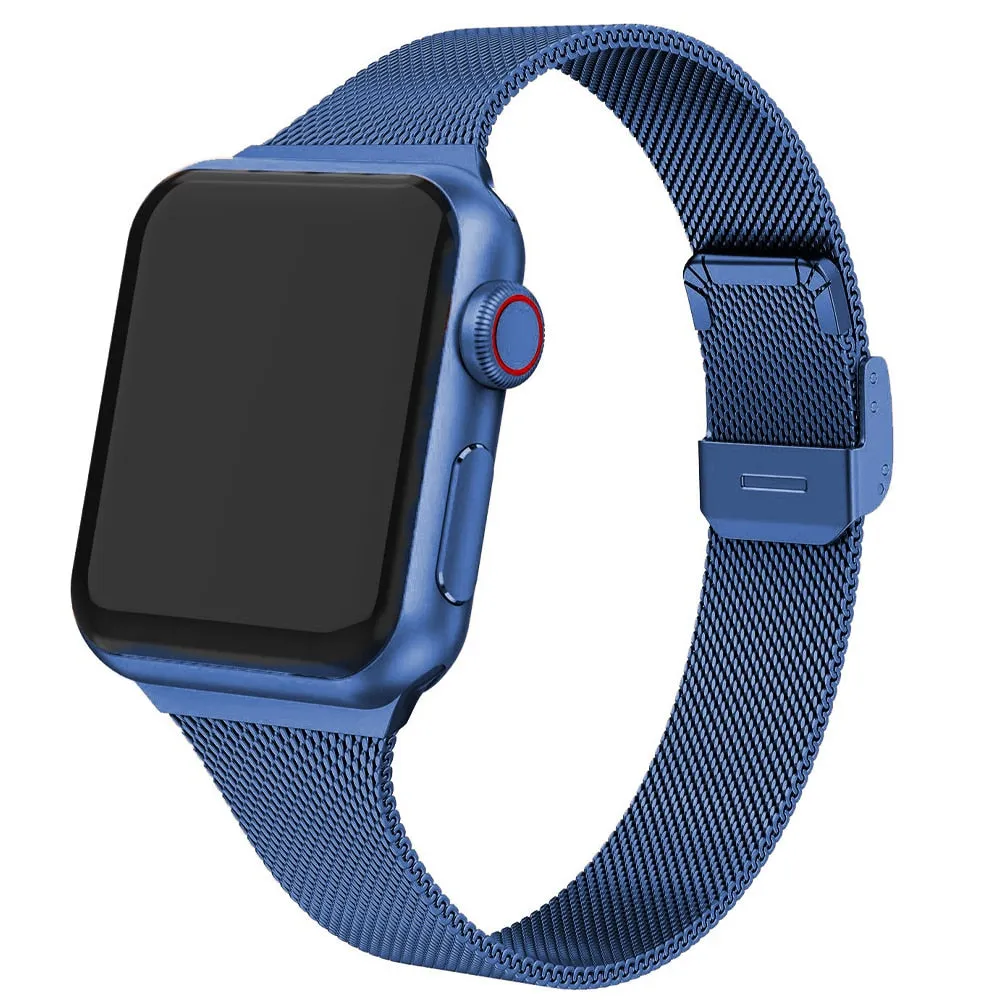 Milanese Strap For Apple Watch Band Series 7 6 5 4 Slim Metal Bracelet