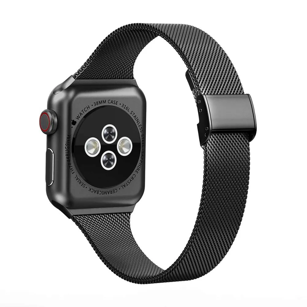 Milanese Strap For Apple Watch Band Series 7 6 5 4 Slim Metal Bracelet