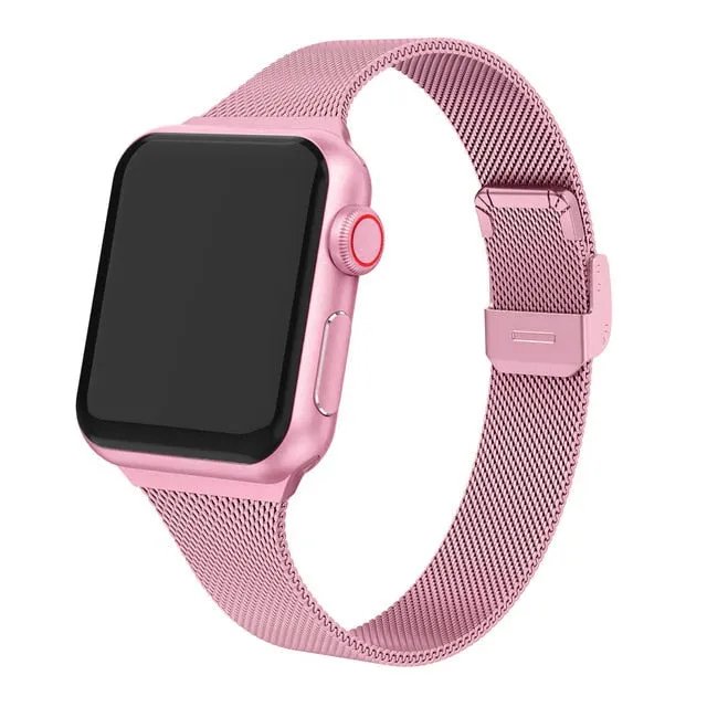 Milanese Strap For Apple Watch Band Series 7 6 5 4 Slim Metal Bracelet